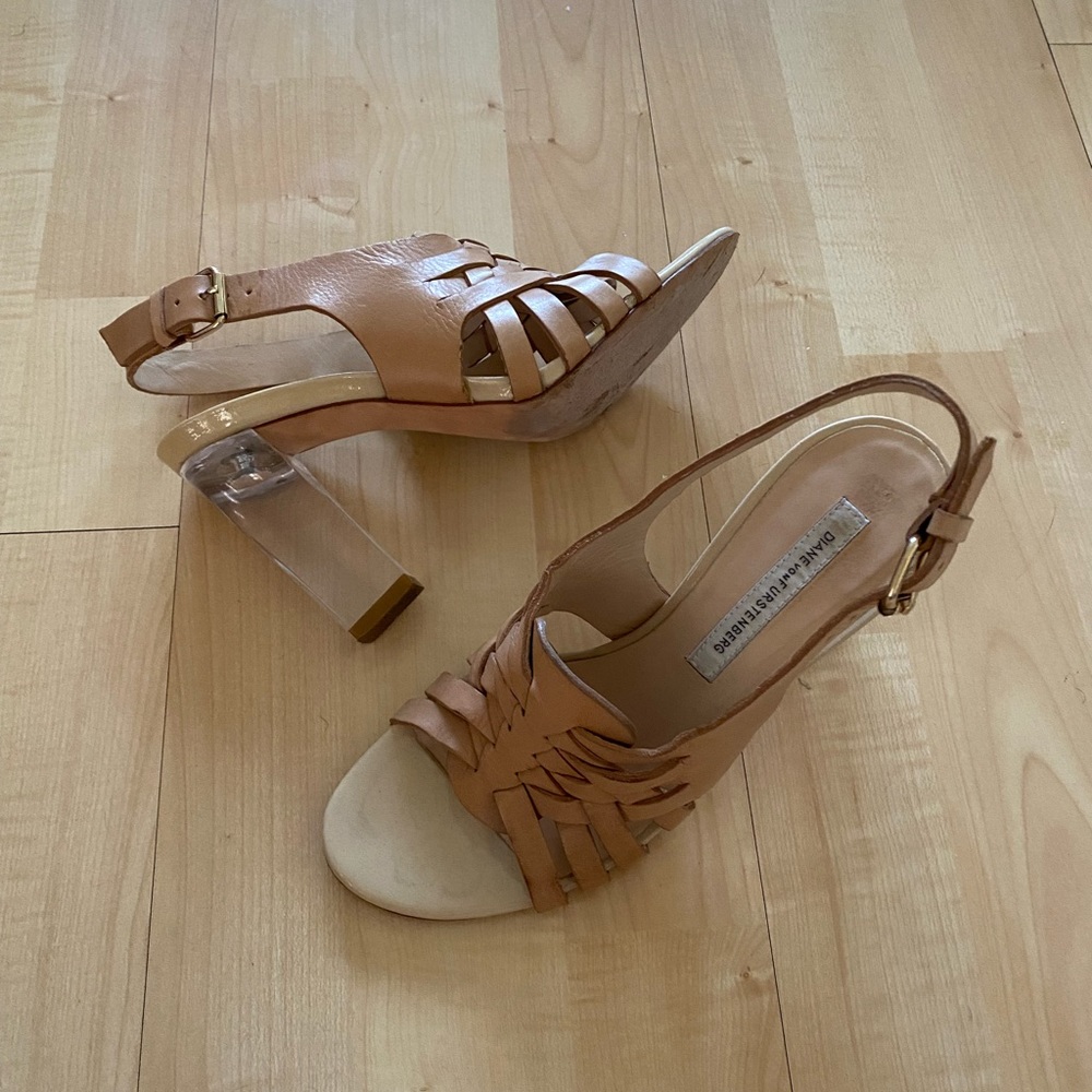 Diane Von Furstenberg Taite woven sandal heels 5.5